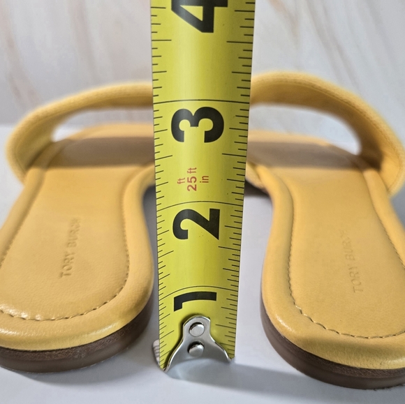 Tory Burch Double T Jacquard Slide Sandals Mellow Yellow Size 8 - Picture 6 of 12